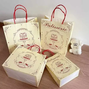 Take Away Custom Kraft Printed Paper Shopping Bags with Reinforced Handles for Apparel Retail Brands