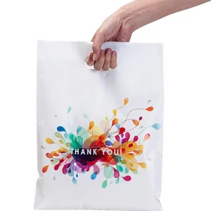 Thank You Bags for Business with Hand Length Handle 12×15 100 Count White Shopping Retail Bags for T Shirts