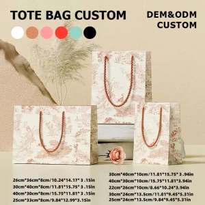 Thank You Custom Logo Matte White Cardstock Eco Paper Bag for Wedding Welcome Gift Small Business Customer Packaging