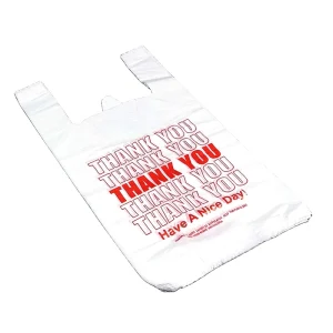 Thank You Customized Bags Printed Plastic Bags T-Shirt Bag Shopping Carry Out Bag for Food Packing
