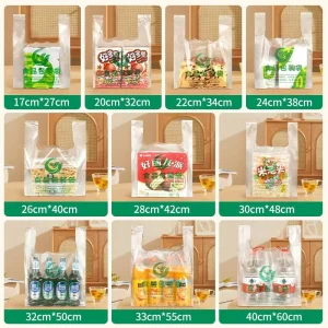 Thank You Plastic Bag Carryout T Shirt Plastic Bags Grocery Shopping Vest Handle Bags