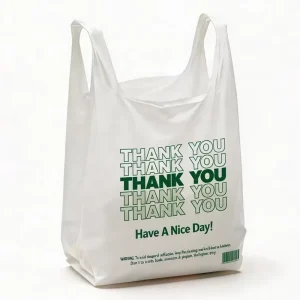 Thank You Plastic Bag Recycle T Shirt Plastic Bags Grocery Shopping Vest Handle Bags HDPE LDPE