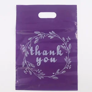 Thank You Shopping Bags for Small Business Plastic Retail Bags With Handles for Stores Boutique Clothes Gift