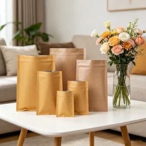 Thick Kraft Paper Ziplock Airtight Pouch Custom Logo Print Food Bag Custom Zipper Pouch Bulk Printing
