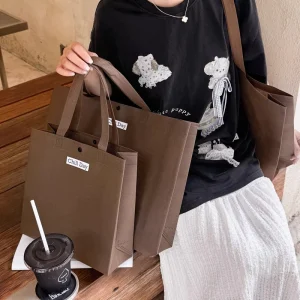 Thick Nonwoven Shopping Tote Bags for Clothing Boutique Women Apparel Gift Packaging Handbags Custom Logo