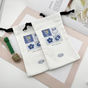 Thickened Canvas Drawstring Pouch Dustproof Storage Bag for Jewelry Skincare Samples