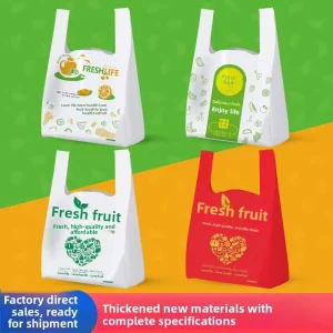 Thickened Durable Plastic Bags for Fruit Food Business & Shopping Use Packing Handmade