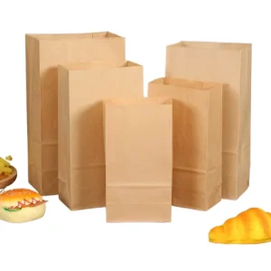 Thickened Kraft Paper Bag Heavy Duty Burger Shop Takeout Fast Food Packaging Bags Custom Logo Bakery Bread Snack Tote
