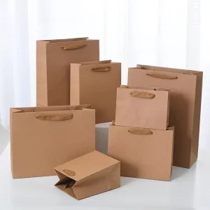 Thickened Kraft Paper Gift Bag Custom Logo Clothing Store Packaging Shopping Bag Jewelry Small Gift Hand Bag for Exhibition