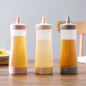 Thickened Plastic Sauce & Salad Dressing Squeeze Bottle with Spout Modern Minimalist Kitchen Use AS-833 Model