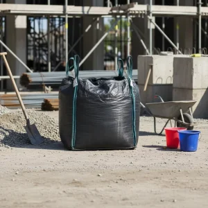 Top Fill Skirt Flat Bottom Carbon Black Super Sack FIBC Bag for Construction