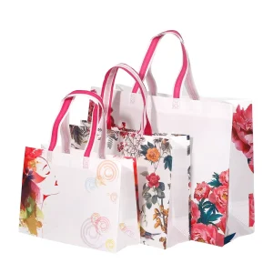 Tote Bags Custom Printed Recyclable Fabric Eco Friendly Reusable Non Woven Shopping Bags with Logo