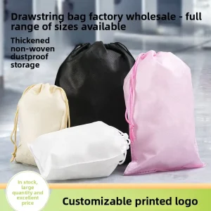 Toy Clothing Shoes Packaging Bags Drawstring Pouches Dust-proof Storage Non-woven Sacks Customizable Logos