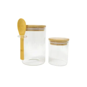Transparent 80g 100g 5oz 200g 250g Empty Glass Bottles 4oz 300g 350g Candy Food Storage Jar With Bamboo Lid