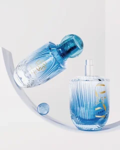 Transparent Blue Tinted Pump Bottle Frosted Glass Perfume Bottle with Spray Cap Screw Cosmetics Mist Sprayer