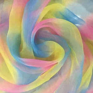 Transparent Colorful Silk Organza Lace Fabric for Wedding Dress Gift Pouch