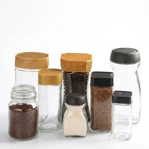 Transparent Empty Square Frosted Coffee Glass Jars 200ml 400ml 800ml Airtight Silk Screen Printing Custom Screw Lids