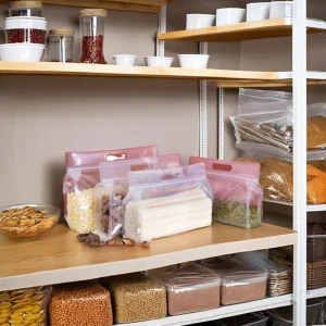 Transparent Food Grade Plastic Bags Reusable Resealable Flat Zipper Bag With Big Size Packaging for Rice PP PET PE