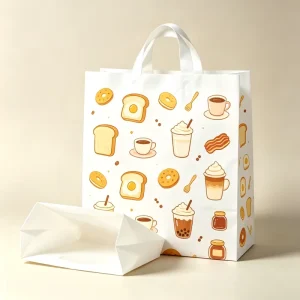 Transparent Food Shopping Bag Plastic Handheld Food Grade Material Customizable Printing