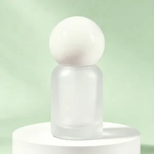 Transparent Frosted Glass Dropper Bottles Round Shoulder Ball Press Lotion Serum Essential Oil Cosmetic Glass Bottles