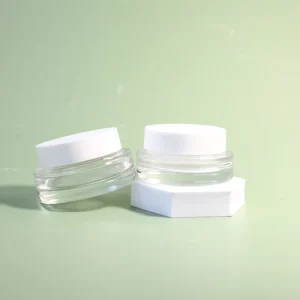 Transparent Glass Cream Jars With Screw Cap Empty for Cream Lotion Serum Screen Printing for Different Packing Usage