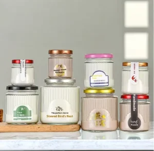 Transparent Glass Jars with Tinplate Lids 75ml-500ml for Food Storage Custom Logo and Silk Screen Printing