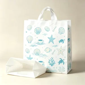 Transparent PE Plastic Bag With Handle Handheld Shopping Bag Customizable Printed Logo