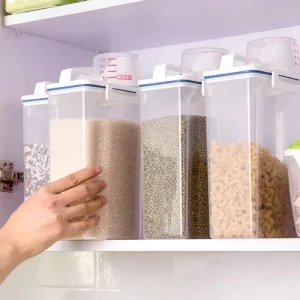 Transparent PP Food Storage Container Moisture-proof Kitchen Organizer Dispenser Seal Cereal Preservation Storage Box