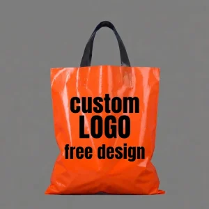 Transparent Plastic Women’s Shopping Tote Handbag with Side Gusset for Clothing Stores with Gravure Printing Surface