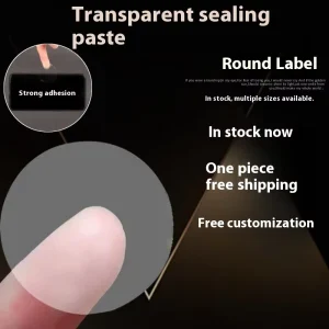 Transparent Round Thickened PET Adhesive Label Coated Paper Roll Sealing Sticker In Stock Book Type Label