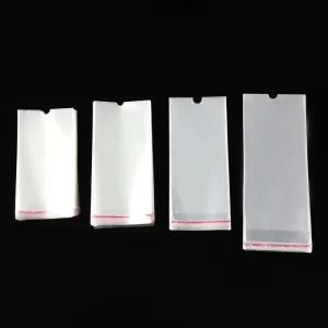 Transparent Self Adhesive Durable BOPP Plastic Bags with Hanging Hole for Supermarket Use Custom Sizes Colors Factory