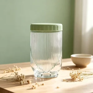 Transparent Split Food Cereal Glass Storage Box Kitchen Sealed Camping Storage Jar