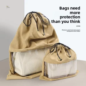 Transparent Velvet Storage Bag Modern Minimalist Multi Purpose Luxury Size Protection Artifact Shoes Drawstring Dust Bag