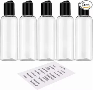 Travel Bottle for Toiletries With Leak proof Plastic Body and Label Attached Empty Bottle