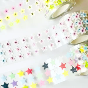UV Printing Custom Transparent Liner Paper Tape Single Acrylic Sand Flash Film Lamination Optional for Scrapbooking