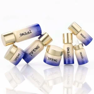 Unique Shaped Glass Cosmetic Jars with Lotion Pump Plastic Cap Screw Cap 120ml 100ml Sizes