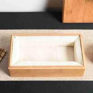 Universal Square Solid Wood Bamboo Storage Gift Box with Stamping Recycled Materials Customizable Empty Gift Box