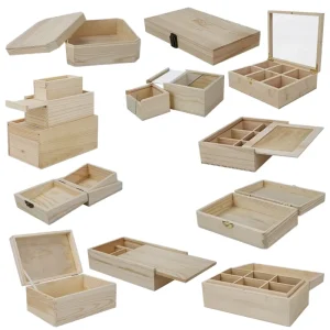 Unpolished Bamboo Wooden Packaging Boxes Handmade Gift Storage New Year Decor Wall Signs High Quality Wood Crafts for Home Decor