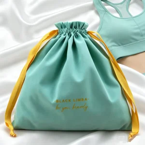 Velvet Bag Drawstring Custom Logo Luxury Soft Suede Dust Pouch for Sports Bra Socks Sauna Cap Makeup Packaging
