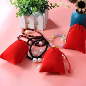 Velvet Drawstring Pouch Portable Dust proof Bag for Lipsticks Jewelry and Gifts Christmas Candy Bag Customizable China made