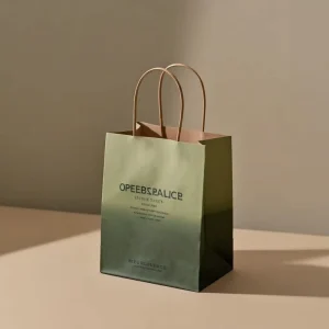 Vibrant Gradient Design Kraft Paper Luxury Promotion Shopping Bag Custom Printed Fashion Carrier with Twisted Paper Handle