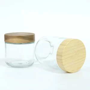 Vintage Airtight Glass Jar with Bamboo Lid for Food Storage of Cereals and Honey