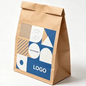 Vintage Street Style Kraft Paper Tote Cotton Rope Handle Retro Graffiti Graphic Custom Logo Streetwear Gift Packaging Bag