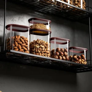 Vintage style Borosilicate Glass Storage Jars Square Shape with Airtight Seal for Kitchen Storage Customizable