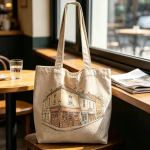 Washable Eco Custom Tote Bag Portable Canvas Tote Bag Office Daily Shopping Bags Custom Text Womens Tote Bags