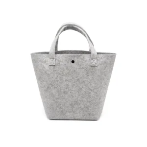 Waterproof Felt Bag Light Heather Grey Trapezoidal Shape Eco Friendly Women Shoulder Tote Shopping Handbag