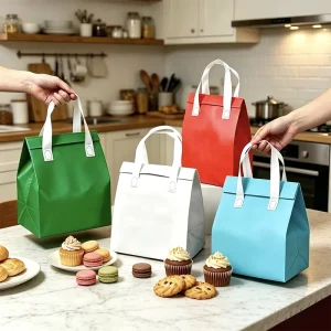 Waterproof Heavy Duty Insulated Non Woven Eco Friendly Supermarket Takeaway Packaging Bag Coffee Milk Delivery Hand