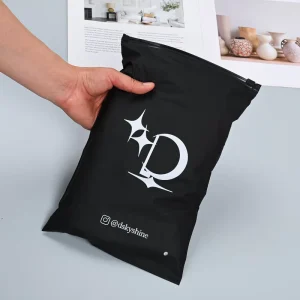Waterproof PE Custom Black Frosted Zipper Pouch Packaging Zip Lock Bag Bikini Swimwear Clothes Sock Plastic Custom Brand