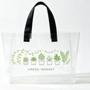 Waterproof Plastic Retail Shopping Tote Bag Custom Pattern Plastic Hand Bag