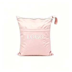 Waterproof Portable Polyester Storage Bag with Separate Dry Wet Compartments, Waterproof Dust Diaper Bag for Baby Travel Care